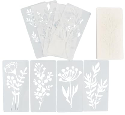 Juego Completo de 24 Plantilla Floral, Plantillas Decorativas, Plantillas Reutilizables Manualidades, Stencil para Pintura Creativa para Manualidades, Pintura en Madera, Muebles y Hogar