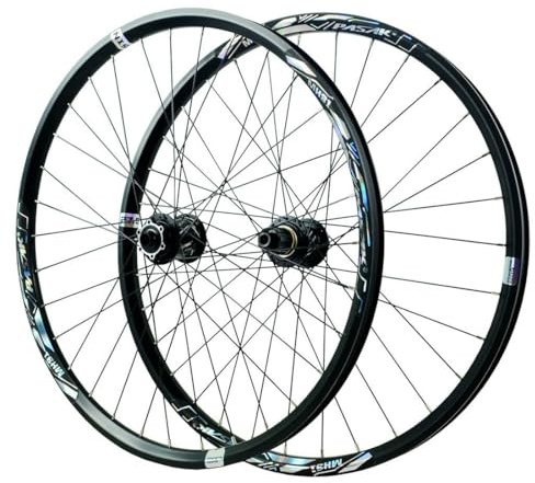 Mountainbikehjulset 26/27.5/29 Skivbroms MTB Hjul Genomgående Axel Fram 15x100mm Bak 12x142mm 32H Aluminiumfälg, For 7-12s Kassett(Black,29'')