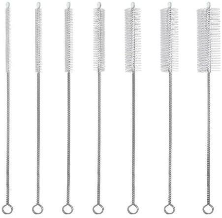 YIPFEN Juego de 7 cepillos de limpieza de 30 cm de largo como cepillo fino para botellas y cepillo flexible para pajitas, tubos y espacios reducidos