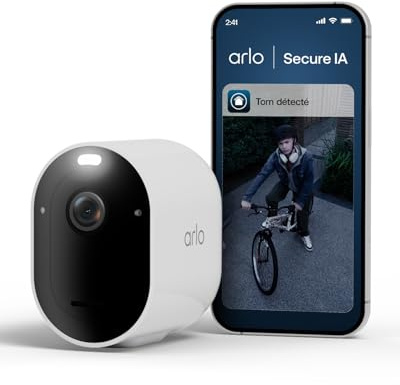 Arlo Pro 6, Caméra de Surveillance WiFi Extérieure sans Fil 2K+ HDR, Détection par IA, Vision Nocturne Couleur, Audio bidirectionnel, Compatible avec Alexa, Essai Secure Inclus, 1 Caméra