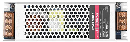 Fuente de alimentación Torvex, transformador conmutado para tiras LED de 200 W, AC190-240 V, para sistemas de iluminación de control industrial. (24 V CC)