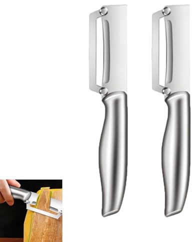 2 Stück Sparschäler, 2 in 1 Kartoffelschäler mit Flaschenöffner, Edelstahl Gemüseschäler mit Griff, Breite Klinge, Schäler Gemüse Gurkenschäler für Gemüse Kartoffel und Karott