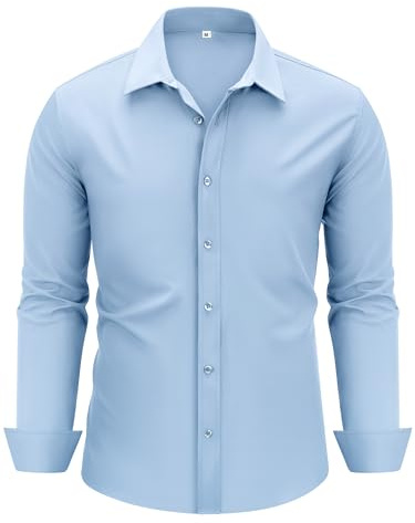 Autsel Chemise Homme Manche Longue Slim Fit Chemise Élégante Casual Chic | Coupe Regular, Bureau, Travail, Mariage, Tenue, Respirante, Boutons, Printemps, Été, Clothing, Wear