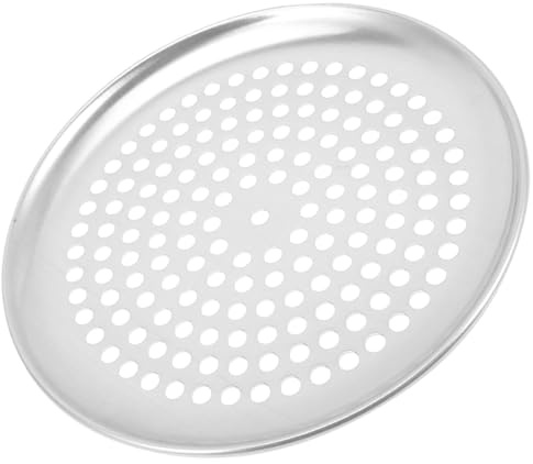 OFFSCH Stainless Steel Pizza Pan with Holes Non-Stick Pizza Baking Tray for Oven Halogen Oven Accessories Smooth Surface for Pizza-Making at Home