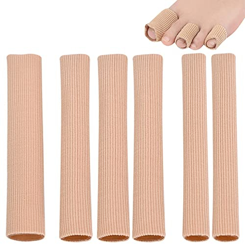 6 Stück Schlauchbandage,Silikon Zehenschutz,Gel Zehenkappen，Zehenkappen Zehentrenner,Zehenschutz Separator,Schlauchbandage Druckschutz,zur Blasen, Hühneraugen, Schmerzlinderung durch Reibung