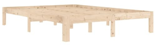 vidaXL Massivholzbett Bettgestell mit Lattenrost Bett Holzbett Bettrahmen Doppelbett Schlafzimmerbett Schlafzimmermöbel Kiefer 140x200cm