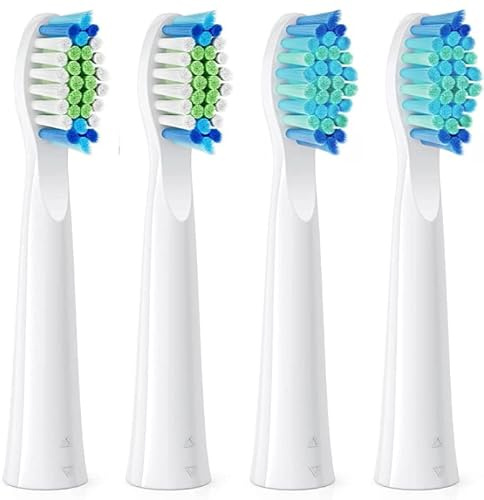 Sonic cabezales de repuesto para cepillo de dientes eléctrico compatible con Bitvae Daily D2 cepillo de dientes recargable blanco, recambios de cabezales de cepillo de dientes limpios, paquete de 4