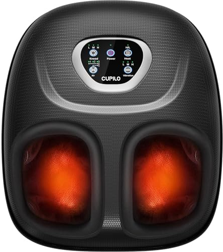 CuPiLo HSA Eligible Foot Massager, Foot Massager with Heat for Plantar Fasciitis Relief, 5 Compression Levels and Vibration Massage for Neuropathy, Christmas Gifts for