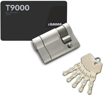 Cilindro de cerradura 30 10 mm con llave AB, 5 llaves principales y tarjeta de código, cerradura de seguridad de medio cilindro