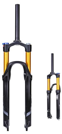 Hapihom 26/27.5/29 Mountainbike Air Suspension Fork, Adjustable Bicycle Boost Fork, 120mm Aluminium Alloy Fork Suspension Lock, Mountain Bike Fork Rebound Adjustment, Air Supension Front Fork 27.5