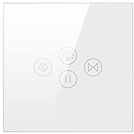 Interruttore Smart,Interruttore Tapparelle WiFi Interruttore della luce della tenda del tapparelle del rullo wifi per il lavoro elettrico delle tende motorizzato(WHITE)