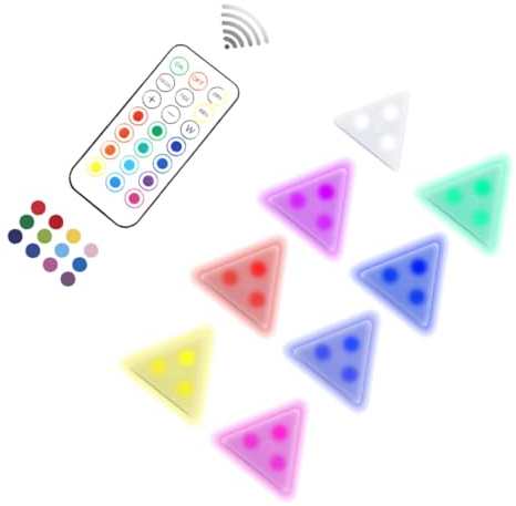 HOMSFOU Touch Sensor Wabenlampe Rgb 13 Farben Touch Wandlicht 2w Dreieckige Lampen Led Schranklicht Mit Fernbedienung Für Schlafzimmer Und Wohnraum