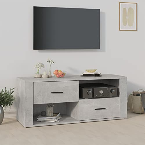 Sufrk TV-Schrank Betongrau 100x35x40 cm Holzwerkstoff Tv Tisch Tv Kommode Spielekonsole FüR Fernseher - 823103