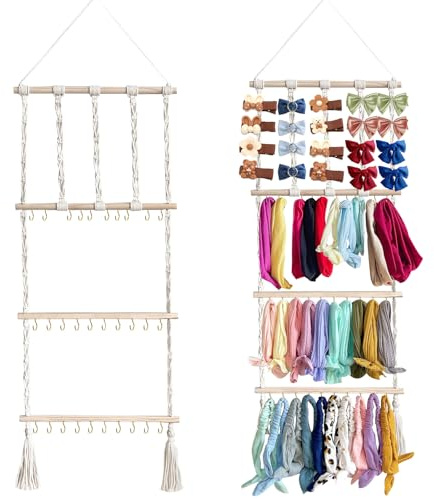 JAWAI Haargummi Aufbewahrung Haarschmuck Kinder Schmuck Organizer Schmuckaufbewahrung Ketten Haargummi Organizer Haarreif Ständer Hängende Haarspangenhalter und Aufbewahrung für Frauen