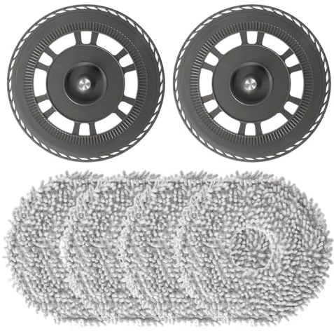 4 Panni Mocio con 2 Supporto di Ricambio, Accessori Adatto per Dreame L10s Pro Ultra Heat, L10s Ultra Gen2, X30 Ultra, X40 Ultra, X40 Master, L40 Ultra, L20 Ultra, Mova E30 Ultra Robot Aspirapolvere