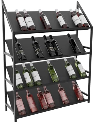 MetaloPro Casier à Vin Bordeaux en Métal Noir pour 48 Bouteilles - Range Bouteilles Design Moderne, Étagère Vin Minimaliste, Support de Stockage pour Cuisine Cave ou Bar - 125x100x30 cm