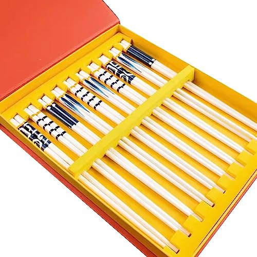 YHEIANJ Bacchette in Metallo, Bacchette, Bacchette, Bacchette in Ceramica Giapponese per Uso Domestico, Set Regalo di Bacchette di Alta qualità，B 24.5cm