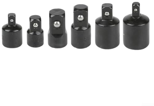 Juego de 6 adaptadores de conversión de enchufe para proyectos de bricolaje y mantenimiento de vehículos, construido para durar con protección contra caídas (negro)