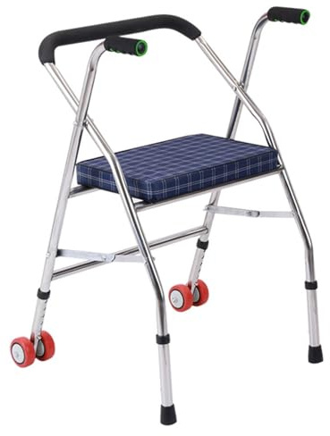 Klappbarer Gehwagen mit Rädern, Rollgehwagen, Vorderrad-Gehwagen, leichte Gehwagen mit Sitz for Senioren und Erwachsene