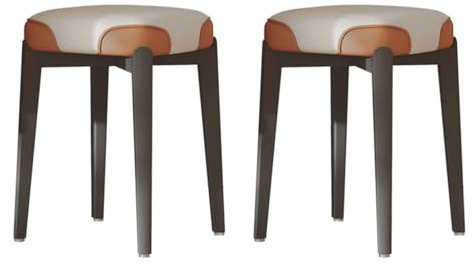 Stapelbara matstolar i massivt trä, vadderade köksstolar för vardagsrum och sovrum insticks- och tenondesign, modern uppsättning av 2 (ge)