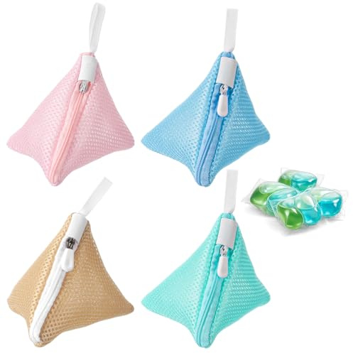 4 Stück Mini Wäschenetz Klein Wäschesack für pods, Klein Waschmaschinenbeutel Mini Wäschebeutel für pods, Kleine Wäschesäcke Netz Wäschebeutel Aufbewahrungsbeutel