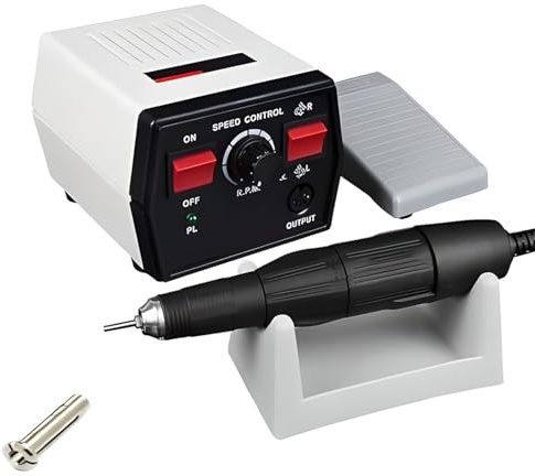 Lucidatrice da 65 W, con pedale, velocità variabile 0-50000 giri/min, ideale per gioielli, ceramica, vetro, scultura in legno