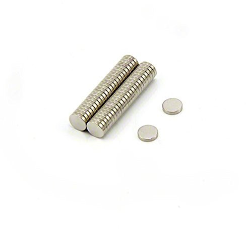 N42 Neodymium Magnet for Arts, Crafts, Model Making, DIY, Hobbies, Office, and Home - 5mm dia x 1mm thick - 0.3kg Pull - Pack of 50