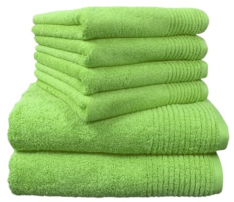 Dyckhoff Handtuchset Brillant, 2 Badetücher 70 x 140 cm und 4 Handtücher 50 x 100 cm, 6-teilig, Apfel
