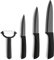 Amefa Auenthal Juego de cuchillos de cerámica de 4 piezas, cuchillas negras de cerámica, extremadamente afiladas y ligeras, cuchillo de chef, cuchillo multiusos, cuchillo para mechar y pelador, sert de cuchillos de cerámica