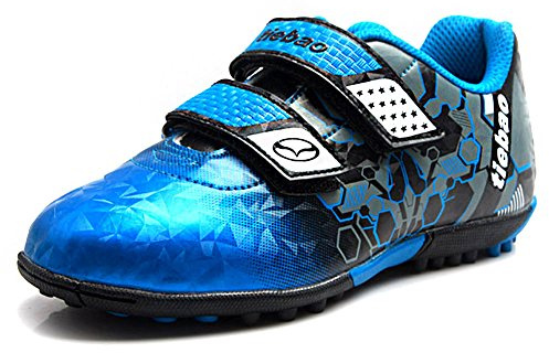 Tiebao Pojkar Cool Flerfärgad Kardborreband Fotbollsskor Fustal Fotboll Sneakers Hård Mark Torva Inomhus Blå SN76660 EU34