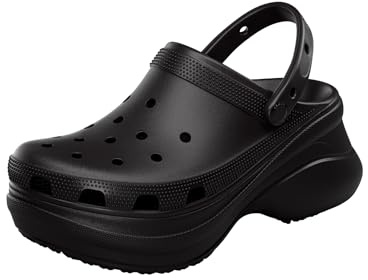 Crocs Women's Classic Bae Clog | Platform Shoes, Black, 7 Women