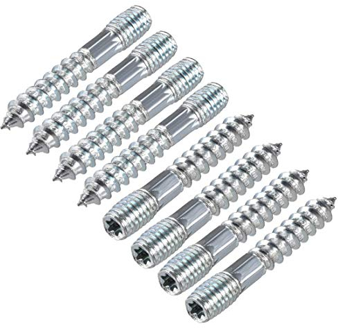 8 Stück M8 x 50 mm Befestigungsbolzen mit Doppelkopf, selbstschneidende Schrauben für Möbel