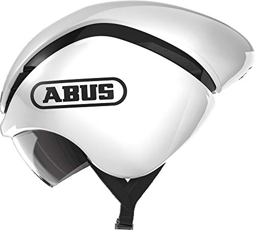 ABUS Zeitfahrhelm GameChanger TT - Aerodynamischer Fahrradhelm mit optimalen Ventilationseigenschaften für Damen und Herren - Weiß Glänzend, Größe L 58-61cm