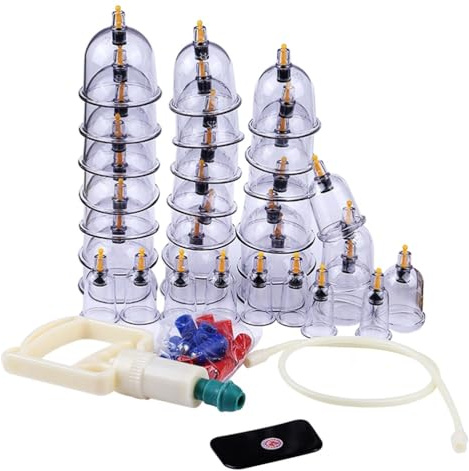32-teiliges Massage-Saugnapf-Set, Vakuum-Schröpfbecher für Gesicht, Nacken, Rücken, Akupoint-Massagebecher