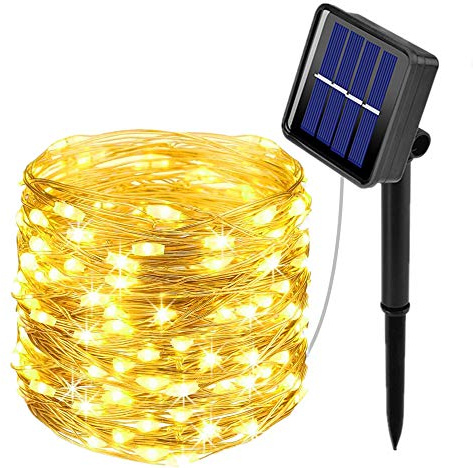 ooklee Solar Powered String Lights,Solar Fairy Lights,10 Meters/ 33Ft 100LEDS / 8 Modes,Waterproof Copper Wire Lighting for Indoor，Outdoor，Wedding，Patio，Home，Garden Decoration