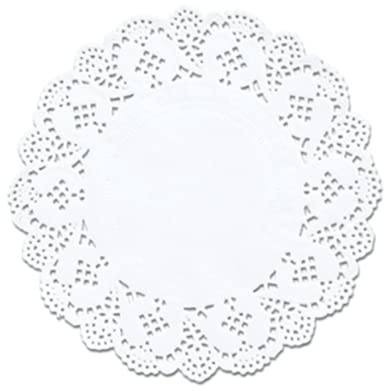 NAQ Papier Tortenspitzen 100 Stück Rund Papierdeckchen Tortenspitze Weiße Elegant Rund Spitze Papier Platzsets Dekoration Spitze Tischsets Kuchen Verpackung Pads für Hochzeiten (5.5zoll)