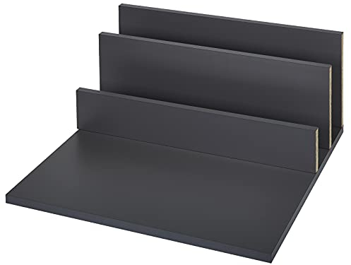 Spanplattenset Boden und Rückwand anthrazit passgenau für Schubladensystem JUNKER-SLIM mit einer Tiefe von 500 mm und Korpus-Außenbreite 400 mm (bei 16 mm Korpus-Seitenstärke)