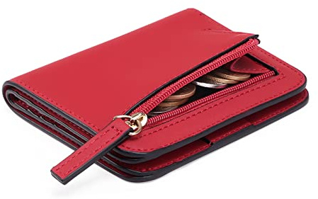 GAEKEAO Damen Geldbeutel klein mit RFID-Schutz, Mini Kurzer Geldbeutel Frauen Leder mit Zipper Brieftasche, Weich Bequem Süß Münzfach Portemonnaie