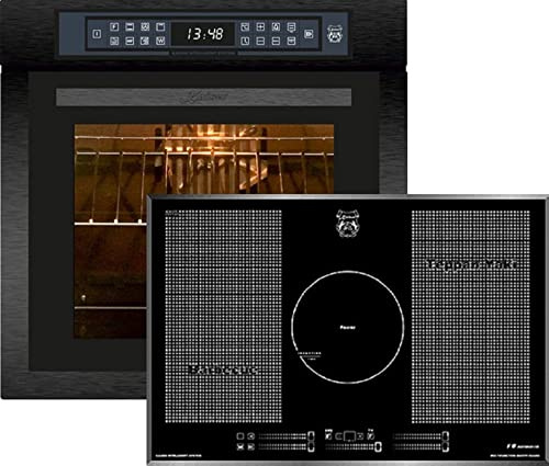 Kaiser Cuisinière à induction EH 6306 RS+KCT 777 FI La Perle, Four à encastrer,Acier noir, verre noir,79L 15 ft Gril Air fryer Full Touch + table de cuisson à induction 77 cm