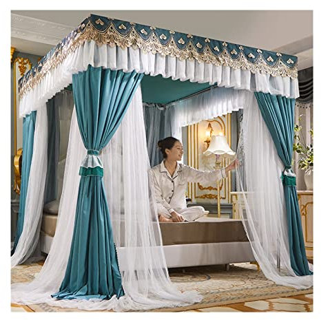 BUJOG Betthimmel, Doppelbett, Moskitonetz, Schlafzimmer-Innendekoration, luxuriöser Betthimmel, Moskitonetz für Erwachsene und Kinder, Bettvorhang (Größe: 180 x 220 x 200 cm)