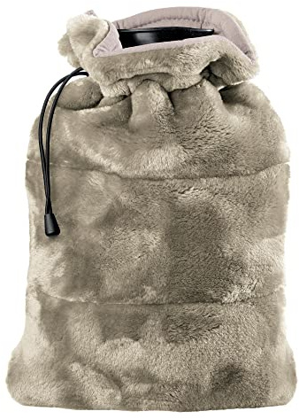 Vivaraise - Bouillotte Tender - 23x33 cm – 1,75L – Poche Amovible avec Bouteille en PVC – Housse Microfibre en Peluche Douce - Fausse Fourrure Chaude - Style Cosy