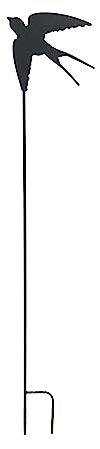 MAISONICA 1.1m Metal Swallow on Stake Stick Distressed Lifelike Beautiful Garden Ornament Gift