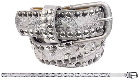 bb-Klostermann Mädchen Gürtel mit Nieten 20162 (75, silber)