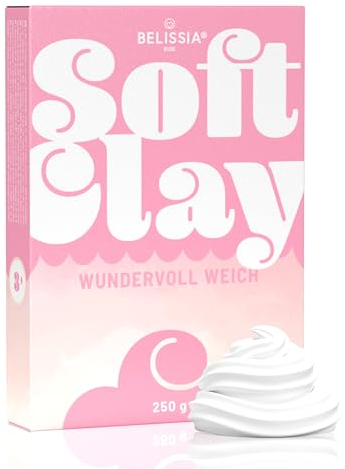 Belissia Kids Soft Clay Spiel Ton | 250 Gramm | Weißer Modellierschaum - weich, dehnbar, lufttrocknend | für Schleim, Knete, Cosplay und Modellierarbeiten
