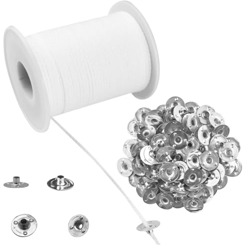 DNDGDLUA 61m Kerzendocht, Baumwolle, 150 Stück, Hochzeit, DIY, Kommunionkerze, Duftkerzen, Weiß