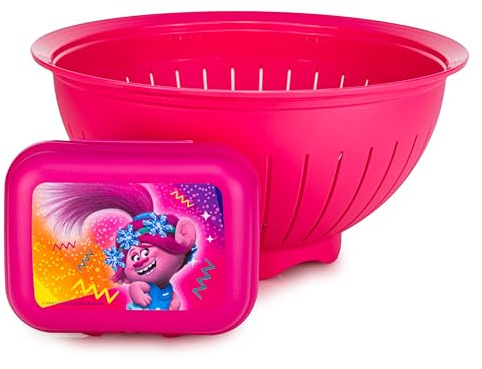 Tupperware Junge Welle Sieb 4,3 L pink (inkl. Snackbox Trolls) Servieren Schale Servierschüssel