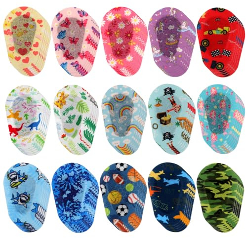 75 Pezzi di Bende per Gli Occhi, Benda Adesiva Sull'Occhio per Bambini 15 Stili Benda Adesiva in Cotone per Bloccare la Luce Estiva per Bambini (7,5x5cm)