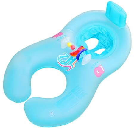 Baby Swimming Float Parent-Child Inflatable Pool Float Toy Mom Dad Baby Swimming Ring Floater Infants Toddlers Floaties Ride-ons Pool Beach Water Floats Party Supplies