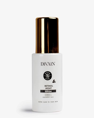 Retinol Night Serum 40ml | Siero Antietà, Riduce Rughe e Linee di Espressione, con Bakuchiol e Niacinamide | Tutti i Tipi di Pelle | Vegano | divain.Care