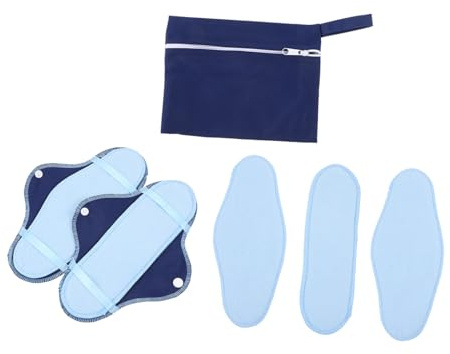 SEWOART Toallas Sanitarias Lavables Bolsa Cremallera Superabsorbentes de Vellón Polar y Neutralizadoras de Olores, 8 Piezas para Uso y Noche en Viajes